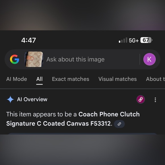Coach Brown Signature Wristlet with Leather Strap - Picture 2 of 6
